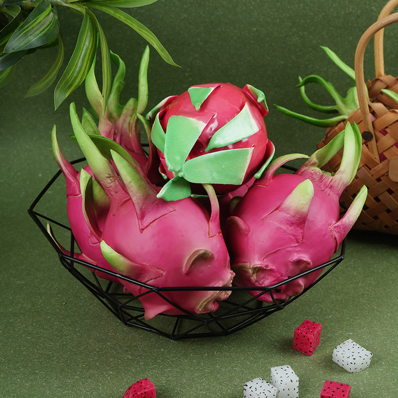 Fruit Du Dragon Artificiel Réaliste - Grand Pitaya Faux En Mousse, Diamètre 13 Cm - Pour Décoration, Enseignement, Photos